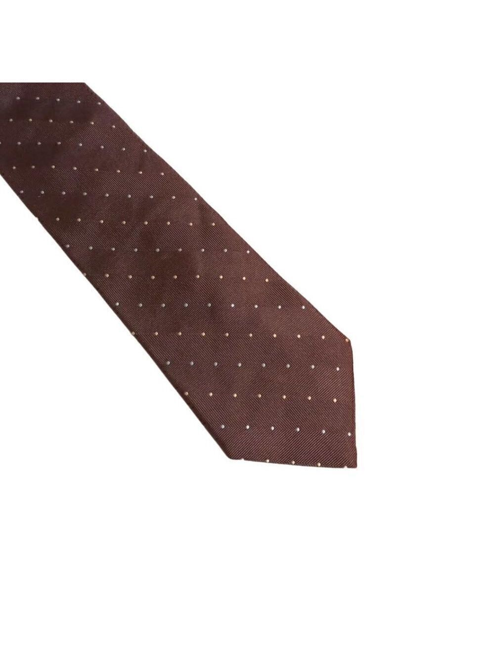 Nautica Brown Dotted Preppy Silk New Standard Width Tie